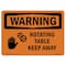 Signmission OSHA WARNING Sign, Rotating Parts Keep Away, 10in X 7in Rigid Plastic, 7" W, 10" L, Landscape OS-WS-P-710-L-12385 - alternate 1